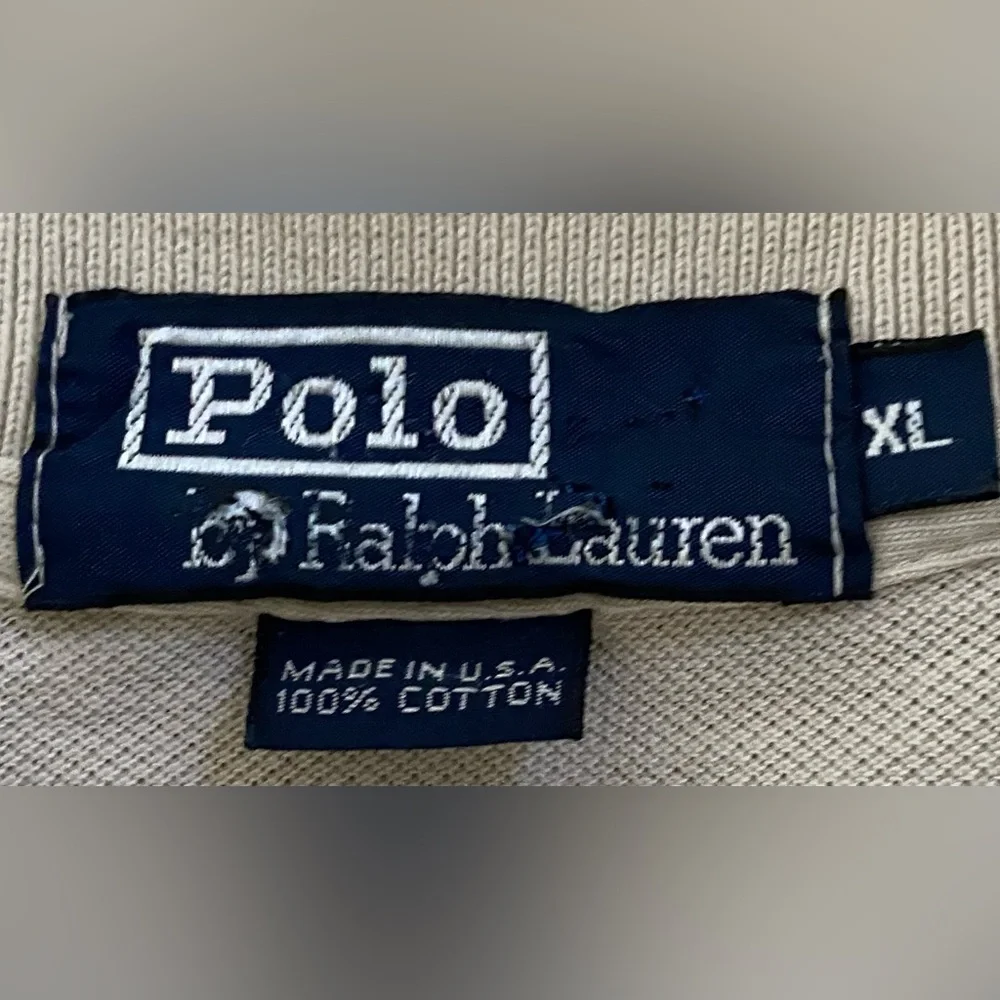 Polo Ralph Lauren Men’s Sz XL Beige Iconic Mesh Knit‎ Polo Shirt